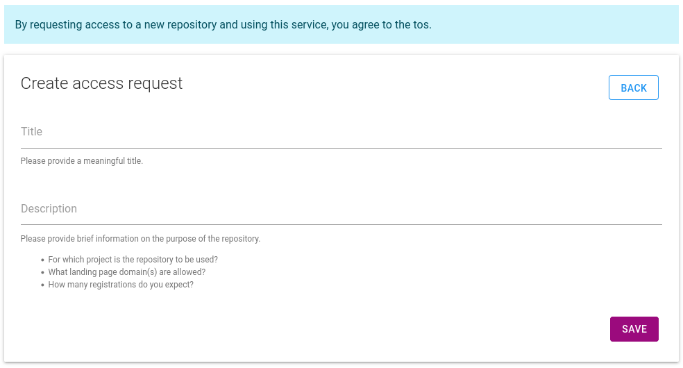 Access request form