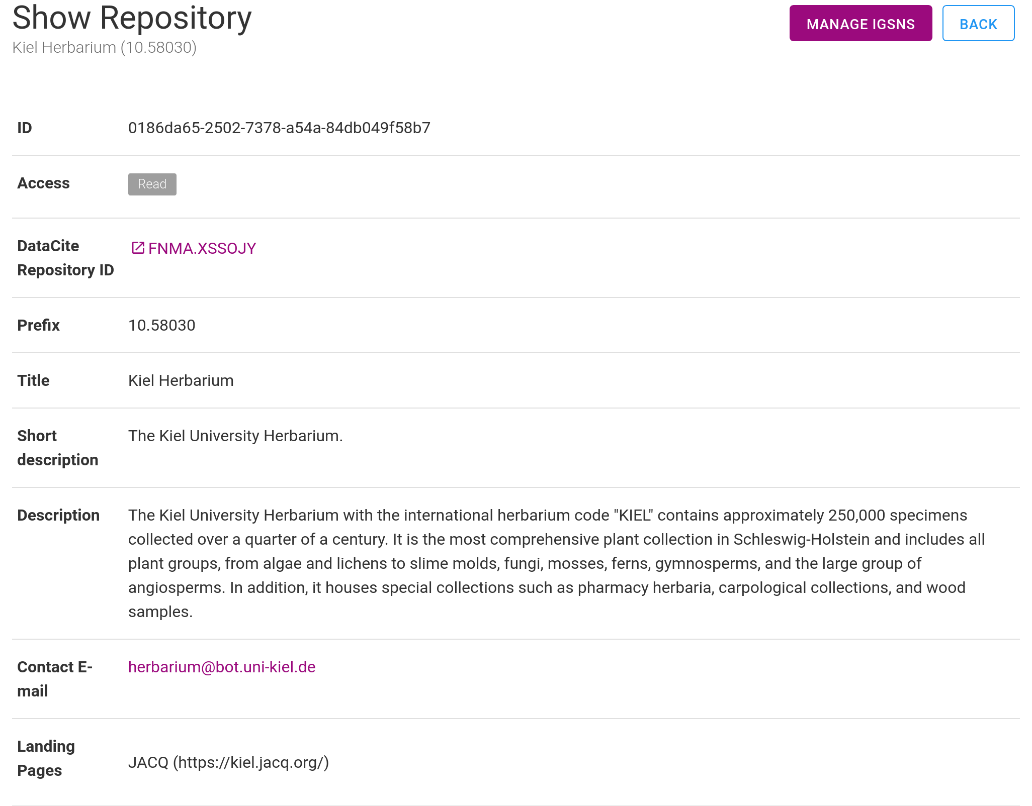 Repository details